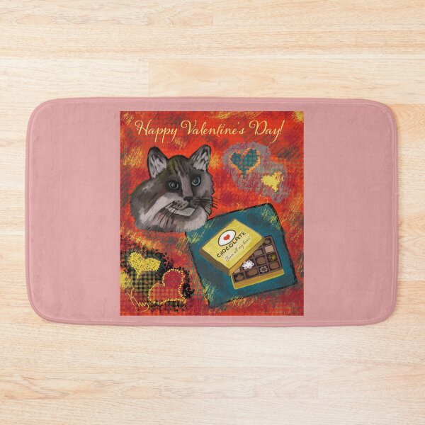 Item preview, HAPPY VALENTINE'S DAT - CAT WITH BOX OF CHOCOLATE CANDY designed and sold by TechLaughs.