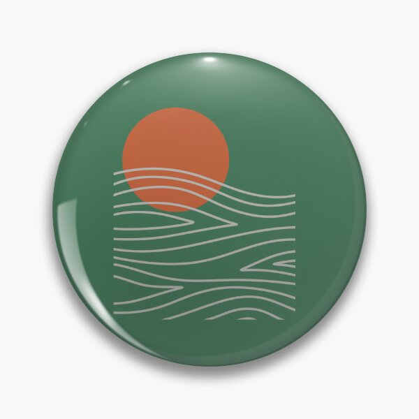 Item preview, Stylised Minimalistic sundown over the sea. Green and orange.  designed and sold by Gwebbel.