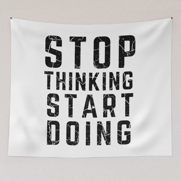 Item preview, STOP THINKING START DOING white background distressed  designed and sold by KingsManKind.