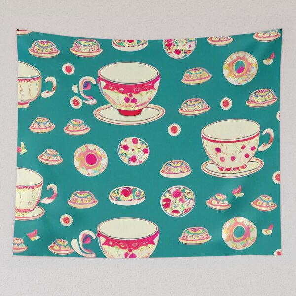 Item preview, Tea Cups Pattern designed and sold by pinkal.