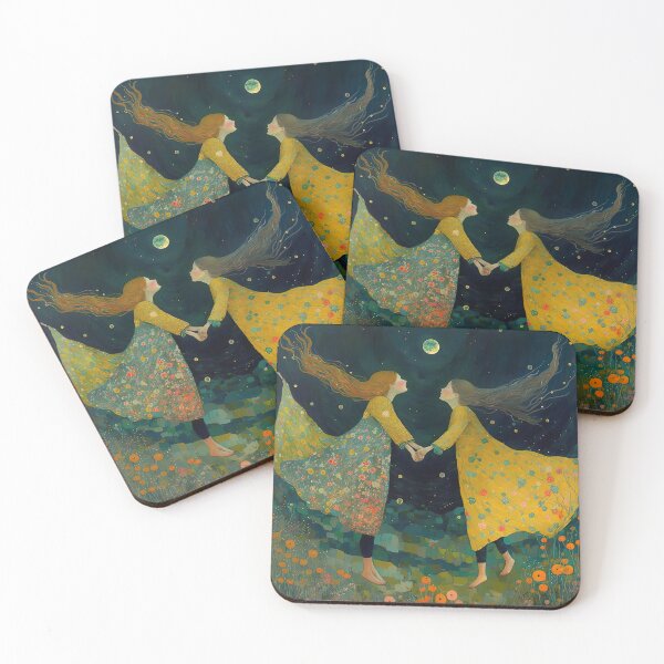 Item preview, Happy Friends in the Moonlight and Flowers designed and sold by Susan  Gallagher.