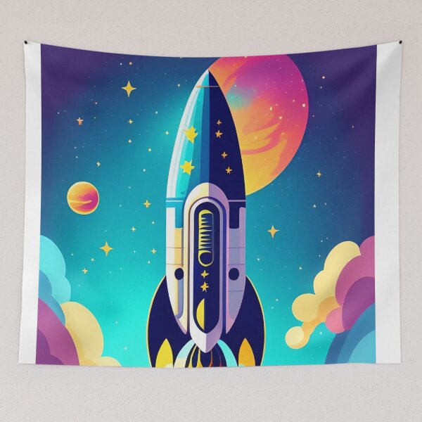 Item preview, A Colorful rocket Abstract Exploration Colorful abstract art illustration 1 designed and sold by vishalraifx.