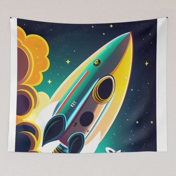 Item preview, A Colorful rocket Abstract Exploration Colorful abstract art illustration 2 designed and sold by vishalraifx.