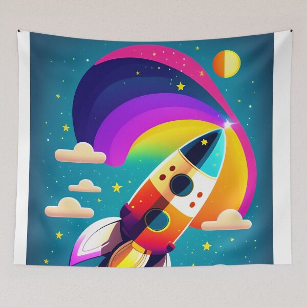 Item preview, A Colorful rocket Abstract Exploration Colorful abstract art illustration 4 designed and sold by vishalraifx.