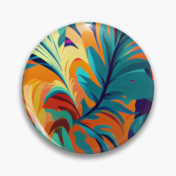 Artikelvorschau, Flat Swirling Impressionist Saturated Tropical Pattern Digital Painting entworfen und verkauft von CodeAndColors.