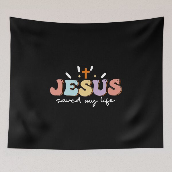 Item preview, JESUS SAVED MY LIFE - retro christian quote designed and sold by KatisDesign.