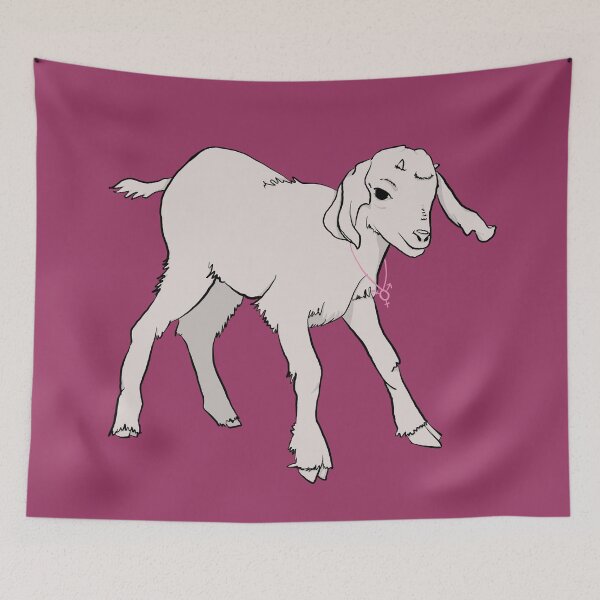 Item preview, Baby goat with transgender symbol necklace (pink) designed and sold by goatgeneration.