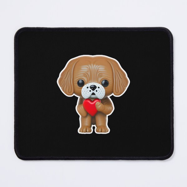 Item preview, Super cute plastic brown dog holding a heart - perfect for Valentines Day! designed and sold by w1ckerman.