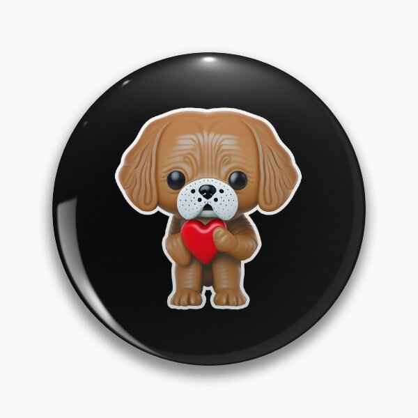 Item preview, Super cute plastic brown dog holding a heart - perfect for Valentines Day! designed and sold by w1ckerman.
