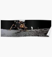 Apollo 12 : Amazing Panoramic Picture Taken on the Moons surface Poster