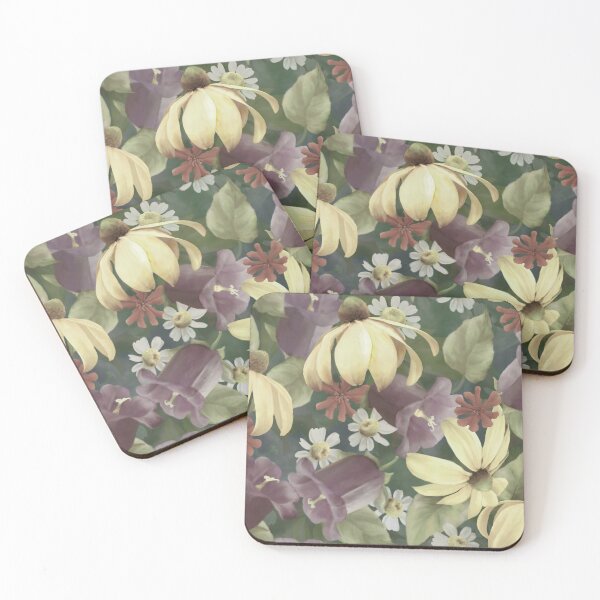 Item preview, Rudbeckia Bellflower In Vintage Color Pattern Design  designed and sold by Tina Veenstra.
