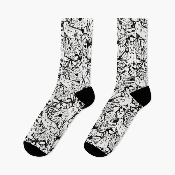Item preview,  Rabbits in the abstract woodland black and white designed and sold by Claudia S. Design.