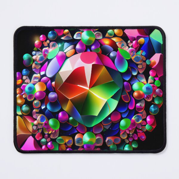 Item preview, Bejeweled Aggressive Rainbow Brilliant Anime Asian Pattern Digital Painting designed and sold by CodeAndColors.