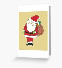 Cute Sleepy Santa Claus Greeting Card
