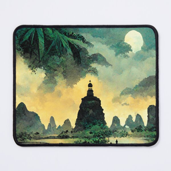 Item preview, Vintage Temple in Vietnam, River and Mountains Backpacking designed and sold by WILDEVIOLET.