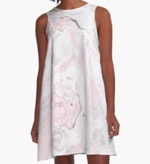Marmoriertes Papier A-Linien Kleid