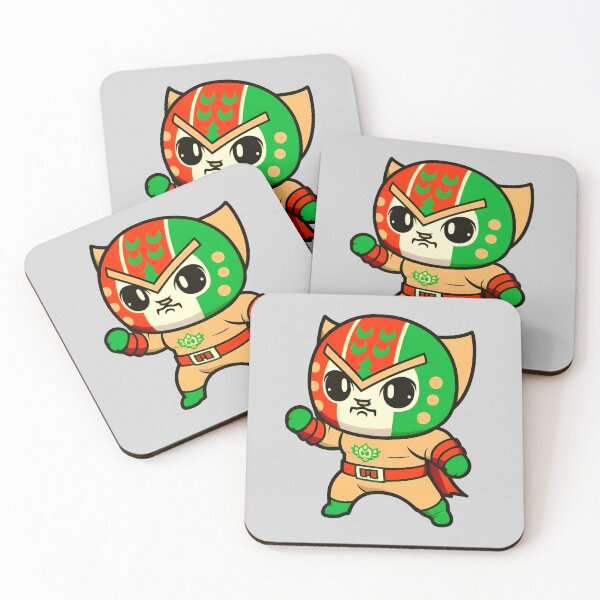 Item preview, Lucha Libre Cats | Mexican Wrestling | Anime Cats | Kawaii Cats | Chibi Cats | Lucha Libre Cats 31 | El Dolor designed and sold by Catcosm.