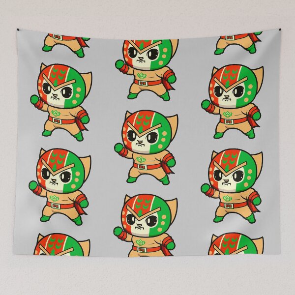 Item preview, Lucha Libre Cats | Mexican Wrestling | Anime Cats | Kawaii Cats | Chibi Cats | Lucha Libre Cats 31 | El Dolor designed and sold by Catcosm.