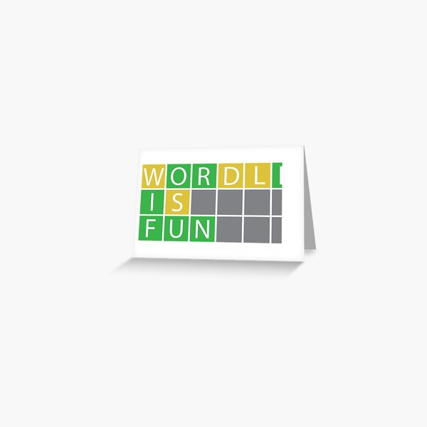 Vista previa del artículo con la obra «Wordle es divertido», diseñado y vendido por MedEla  ⭐⭐⭐⭐⭐.