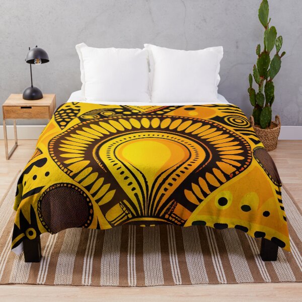 Artikelvorschau, Happy Yellow African Pattern Digital Painting entworfen und verkauft von CodeAndColors.