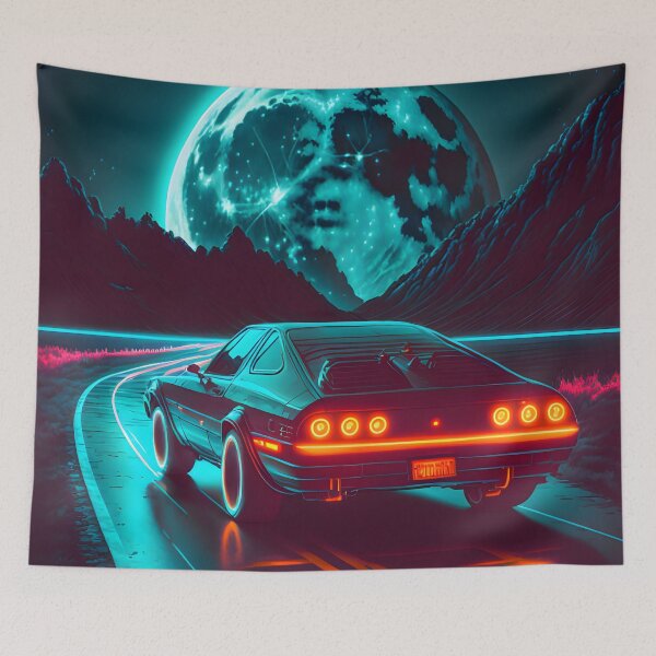 Artikelvorschau, Vaporwave-Neonauto entworfen und verkauft von ArtAT.