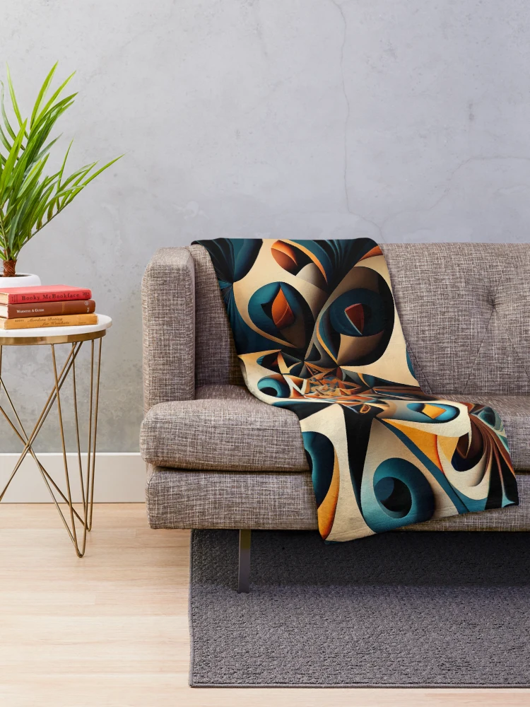 Thumbnail 2 of 6, Throw Blanket, Complex Pattern Digital Painting designed and sold by CodeAndColors.