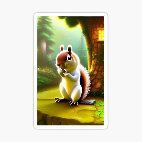 Happy Little Squirrel ,pet Glossy Sticker