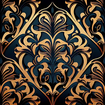 Imagen de la obra Dense Hollywood Regency Pattern Digital Painting de CodeAndColors