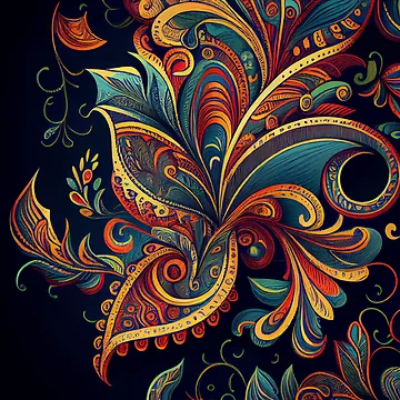 Vorschaubild zum Design Dense Sketched Vibrant Traditional Pattern Digital Painting von CodeAndColors