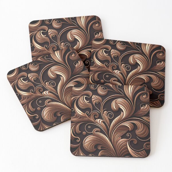 Item preview, Elegant Cartoon Bold Brown Classic Latin Pattern Digital Painting designed and sold by CodeAndColors.