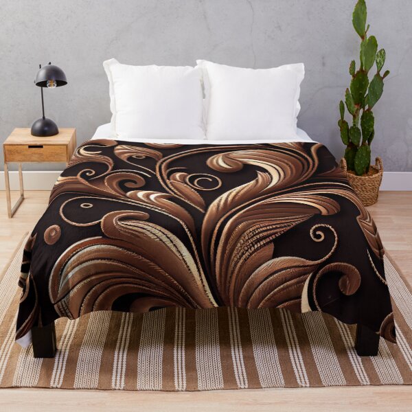 Artikelvorschau, Elegant Cartoon Bold Brown Classic Latin Pattern Digital Painting entworfen und verkauft von CodeAndColors.