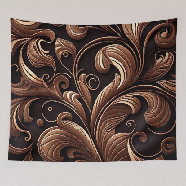 Item preview, Elegant Cartoon Bold Brown Classic Latin Pattern Digital Painting designed and sold by CodeAndColors.