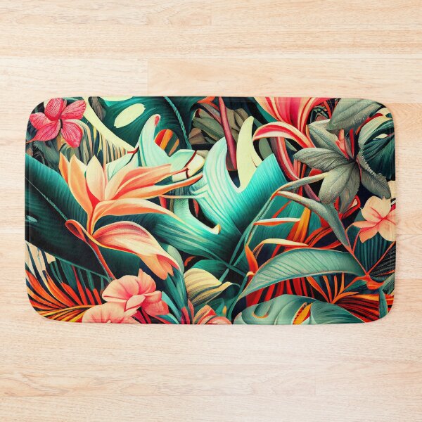 Item preview, Dense Dazzling Pale Aggressive Tropical Pattern Digital Painting designed and sold by CodeAndColors.