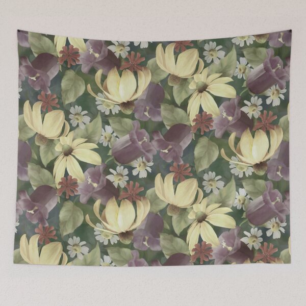 Item preview, Rudbeckia Bellflower In Vintage Color Pattern Design  designed and sold by Tina Veenstra.