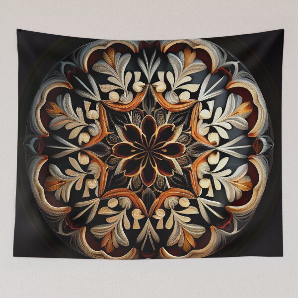 Aperçu de l'œuvre Energetic Baroque Elegant Circular Transitional Pattern Digital Painting créée et vendue par CodeAndColors.