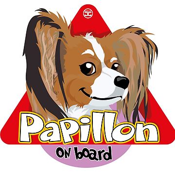 Artwork thumbnail, Papillon On Board - Brown&White by DoggyGraphics