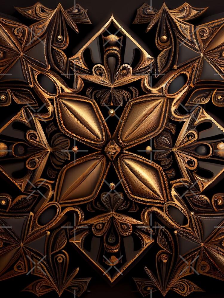 Thumbnail 5 von 5, A-Linien Kleid, Symmetrical Dark Country Pattern Digital Painting designt und verkauft von CodeAndColors.