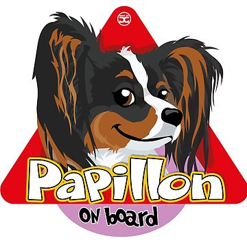 Artwork thumbnail, Papillon On Board - Tricolor by DoggyGraphics