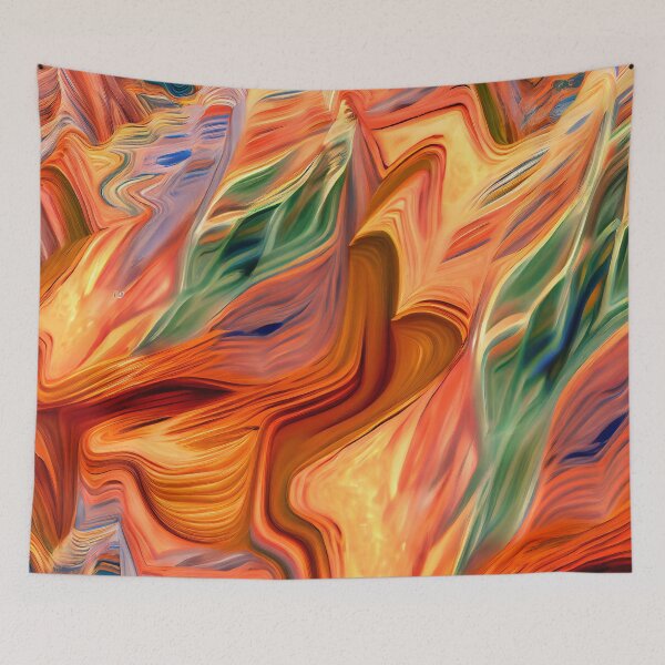 Item preview, Impressionist Formal Energetic Three Dimensional Desert Modern Pattern Digital Painting designed and sold by CodeAndColors.