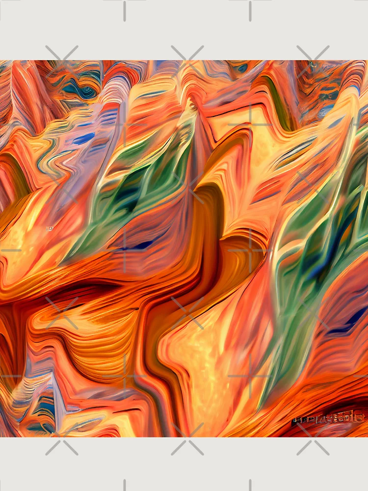 Thumbnail 6 von 6, Premium Oversized Pullover, Impressionist Formal Energetic Three Dimensional Desert Modern Pattern Digital Painting designt und verkauft von CodeAndColors.