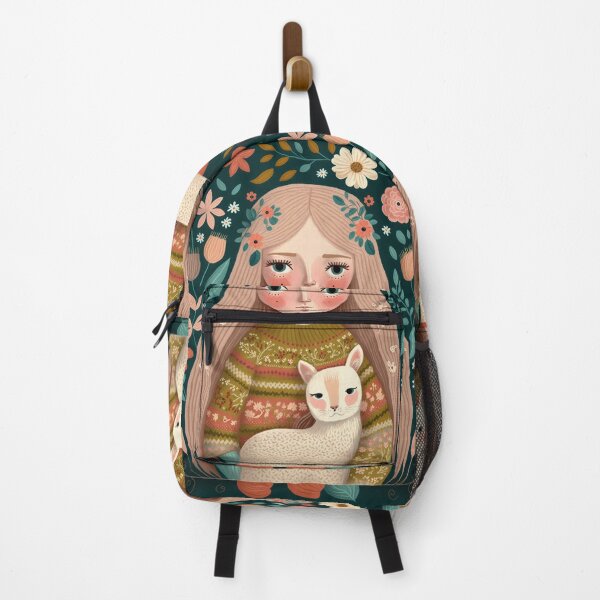 Item preview, Girl with fawn and flowers designed and sold by WintBloom.