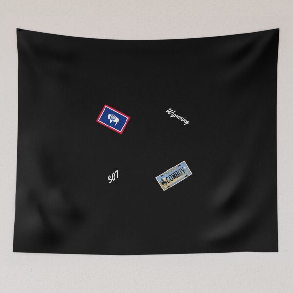Item preview, Wyoming Flag License Plate and 307 Pattern - Available on Stickers Socks Mugs and More  designed and sold by Dude  Stuff.