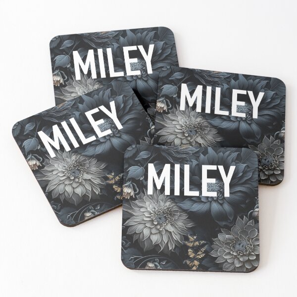 Item preview, The word Miley on a dark flowers background designed and sold by Simone Davino.