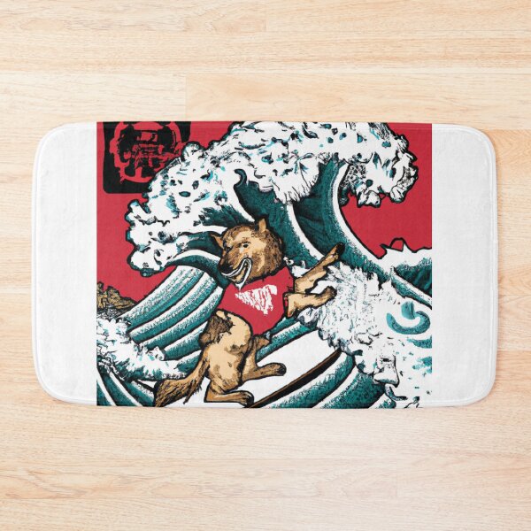 Item preview, ukiyo-e painting dog surfing a wave  designed and sold by artbybrahim.