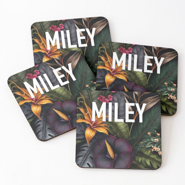 Item preview, The word Miley on a dimmed  flowers background designed and sold by Simone Davino.