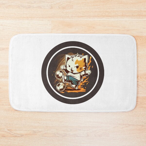 Item preview, Chibi super duper cute cat playing football  designed and sold by aimehero.