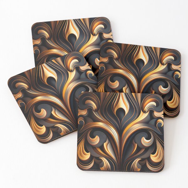 Item preview, Crafty Dynamic Fluid Art Deco Pattern Digital Painting designed and sold by CodeAndColors.