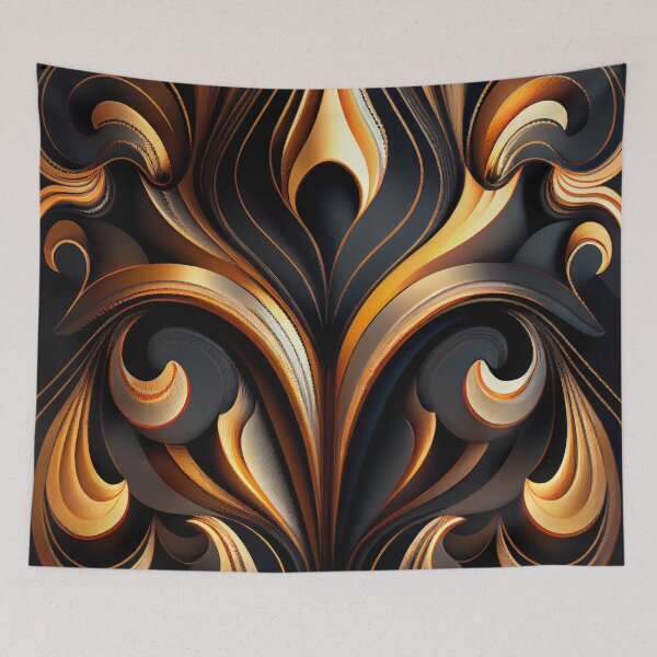 Item preview, Crafty Dynamic Fluid Art Deco Pattern Digital Painting designed and sold by CodeAndColors.