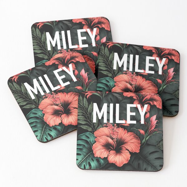 Item preview, The word Miley on a dark red flowers background designed and sold by Simone Davino.