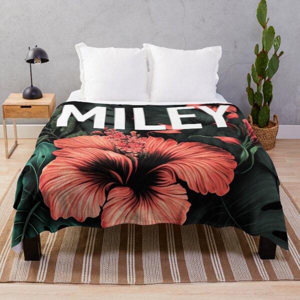 Item preview, The word Miley on a dark red flowers background designed and sold by Simone Davino.